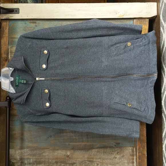 Ralph Lauren Jackets & Blazers - Lauren Ralph Lauren Gray Full Zip Sweater Jacket - Women's Medium